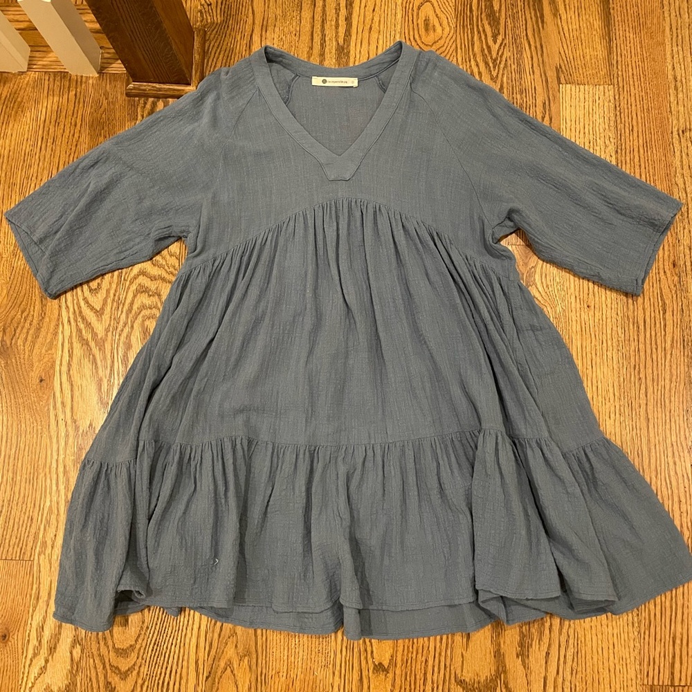 Blue Gauze Babydoll Dress